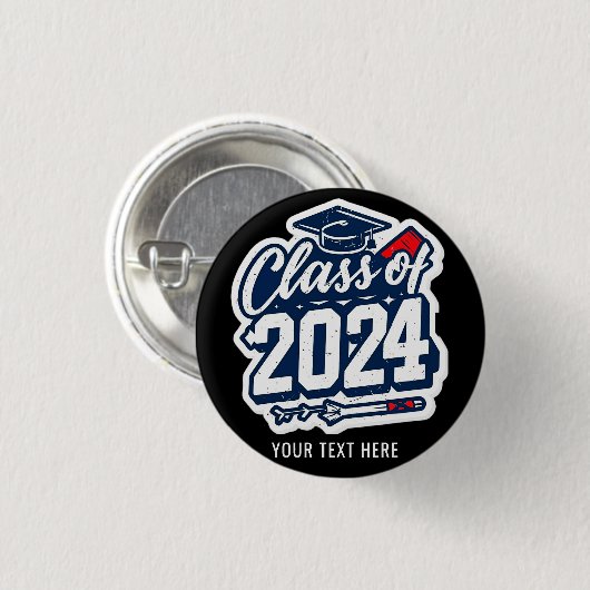 Gruppe der 2024 Schüler und Lehrer Abschluss Button (Vorne & Hinten)