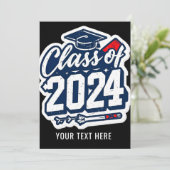 Gruppe der 2024 Schüler und Lehrer Abschluss Einladung (Stehend Vorderseite)