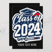 Gruppe der 2024 Schüler und Lehrer Abschluss Einladung (Vorne/Hinten)