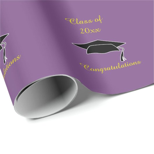 Gruppe der 20xx Lila Gold Abschluss Geschenkwrap Geschenkpapier (Rolleneckpunkt)