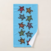 Gruppe der Abstrakten Schwarzen Schildkröten farbe Badhandtuch Set (Handtuch)