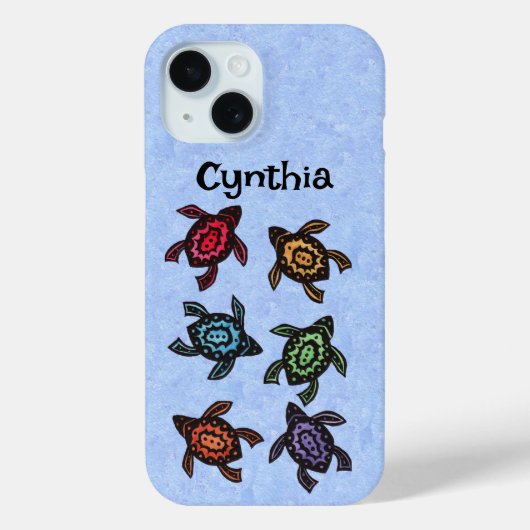 Gruppe der Abstrakten Schwarzen Schildkröten Farbi Case-Mate iPhone Hülle (Rückseite)