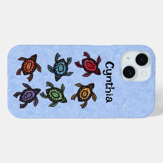 Gruppe der Abstrakten Schwarzen Schildkröten Farbi Case-Mate iPhone Hülle (Rückseite (Horizontal))