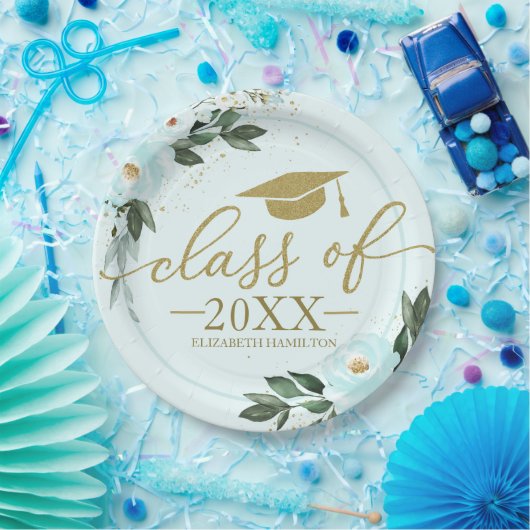 Gruppe der Aquamarinen Blumenzucht 2021 Pappteller (Party)