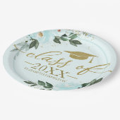 Gruppe der Aquamarinen Blumenzucht 2021 Pappteller (Schrägansicht)