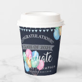 Gruppe der Blauen Glückwünsche 2023 Abschluss Pappbecher (Vorderseite)