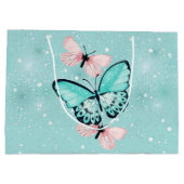 Gruppe der blauen und rosa Schmetterlinge Große Geschenktüte (Rückseite)