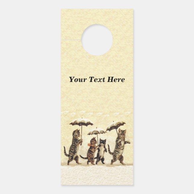 Gruppe der braunen Katzen Kätzchen Schnee Gelb Türanhänger (Vorderseite)