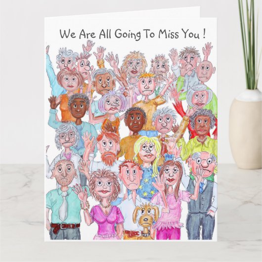 Gruppe der Cartoon - Abschied nehmen Karte (Vorderseite)
