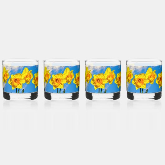 Gruppe der Daffodils Goldmedaille-Blume Whiskyglas (Vorderseite)