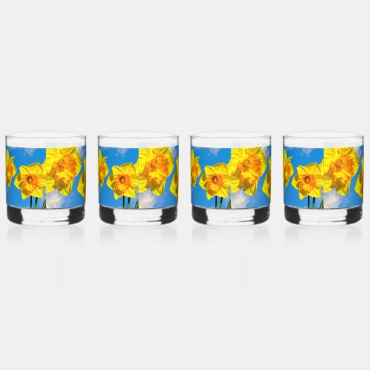Gruppe der Daffodils Goldmedaille-Blume Whiskyglas (Links)