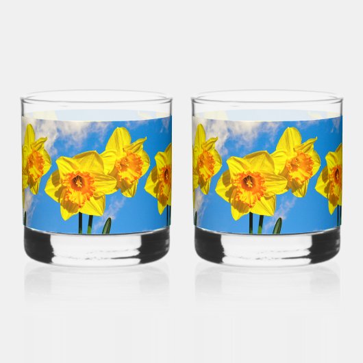 Gruppe der Daffodils Goldmedaille-Blume Whiskyglas (Vorderseite)