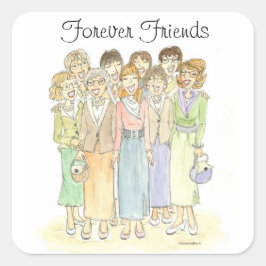 Gruppe der Damen und Herren Forever Quadratischer Aufkleber