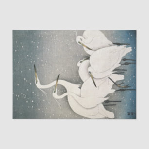 Gruppe der Egrets, 1925-1936 von Ohara Koson Seidenpapier
