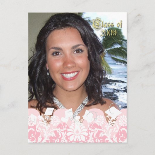 Gruppe der Einladungen für Rosa Girly Foto Abschlu (Vorderseite)