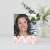 Gruppe der Einladungen für Rosa Girly Foto Abschlu (Stehend Vorderseite)