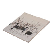 Gruppe der Enten aus Pintail Gather und Swims in e Fliese (Seite)