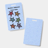 Gruppe der Fantasy-Schildkröten farbenfrohe markie Ausweis (Vorder- & Rückseite)