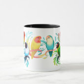 Gruppe der farbigen Lovebirds Tasse (Zentrum)