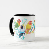Gruppe der farbigen Lovebirds Tasse (Vorderseite Links)