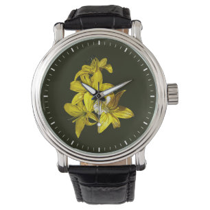 Gruppe der gelben Lilien Armbanduhr
