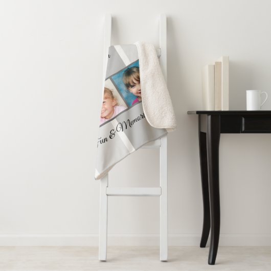 Gruppe der grauen Fotos gestreift Sherpadecke (Beispiel)