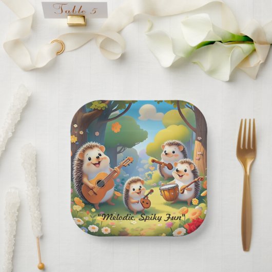 "Gruppe der Igel" Pappteller (Hochzeit)