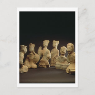 Gruppe der Musiker, Tänzer und Servanten (Terrakot Postkarte