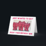 GRUPPE DER PINK-ELEFANTEN GLÜCKLICH BIRTHTAG "SON" KARTE<br><div class="desc">PINK ELEPHANTS NUR FÜR "SON" AM "SEINEN GEBURTSTAG" WERDEN FUN ZU SENDEN UND ZU ERHALTEN. HEUTE EIN KLEINES AUF SEIN FACH!</div>