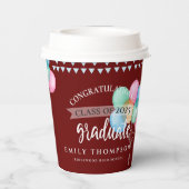 Gruppe der Roten Glückwünsche 2023 Abschluss Pappbecher (Rückseite)