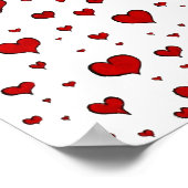 Gruppe der roten Herzen Canvas Print Poster (Ecke)