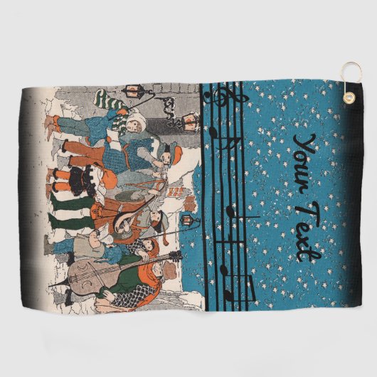 Gruppe der Sänger und Musiker an der Straßenseite Golfhandtuch (Horizontal)