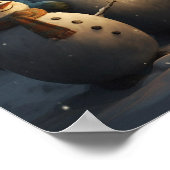 Gruppe der Schneemänner mit Karierten Skarven Poster (Ecke)