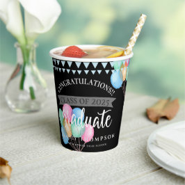 Gruppe der Schwarzen Glückwünsche 2023 Abschluss Pappbecher