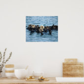 Gruppe der Sea Otters Poster (Küche)