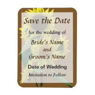 Gruppe der Sonnenblumen Save the Date Magnet