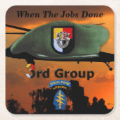 Gruppe der Spezialeinheiten SF SFG Grüne Berets Rechteckiger Pappuntersetzer (Vorderseite)