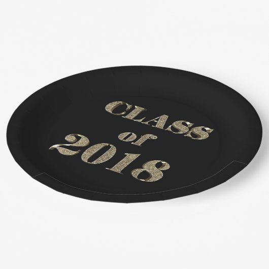 Gruppe der Typografie der Schwarzen und Glitzer 20 Pappteller (Schrägansicht)