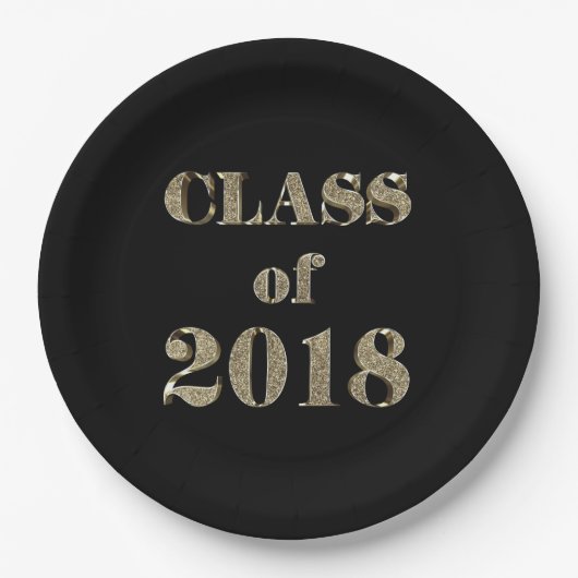 Gruppe der Typografie der Schwarzen und Glitzer 20 Pappteller (Vorderseite)