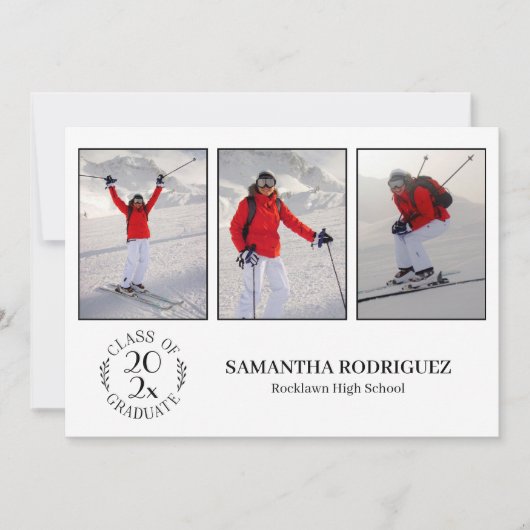 Gruppe der weißen Absolventen des 3. Fotos Einladung (Vorderseite)