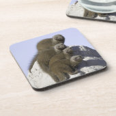 Gruppe des zwergartigen Mungos auf einem Getränkeuntersetzer (Linke Seite)