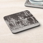 Gruppe Edwardian Radfahrer, frühe 1900s (b/w pH Getränkeuntersetzer (Linke Seite)