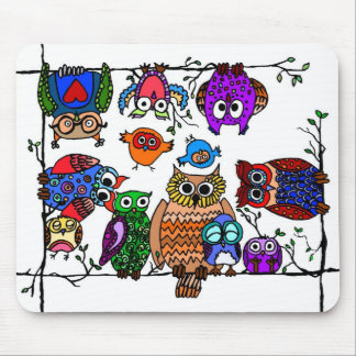 Gruppe Eulen Mousepad