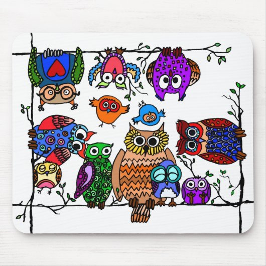Gruppe Eulen Mousepad (Vorne)