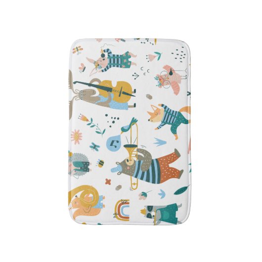 Gruppe farbiger Tiere Badematte (Vorderseite Vertikal)