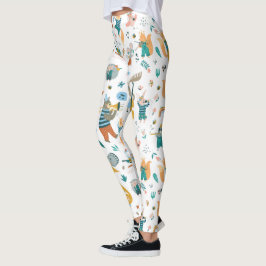 Gruppe farbiger Tiere Leggings