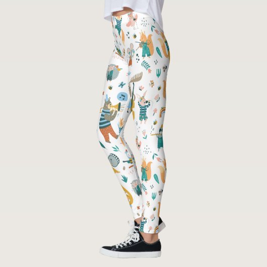 Gruppe farbiger Tiere Leggings (Links)