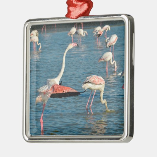 Gruppe Flamingos in Camargue Ornament Aus Metall (Links)