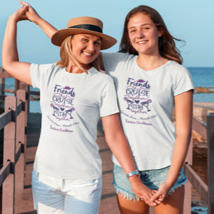 Gruppe Freunde Kreuzfahrt Urlaub Personalisiert T-Shirt