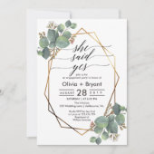 Gruppe für geometrische Rahmen der Eukalyptus Einladung (Vorderseite)